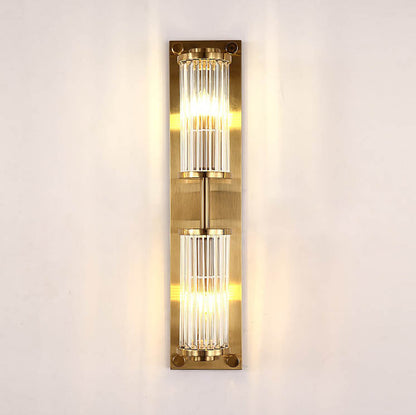 Modern Creative Light Luxury Crystal Strip Square 2-Light Wall Sconce Lamp