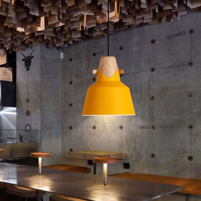 Nordic Minimalist Macaron Solid Color Ironwood 1-Light Pendant Light