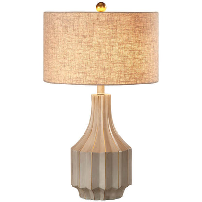 European Minimalist Solid Color Resin Fabric 1-Light Table Lamp