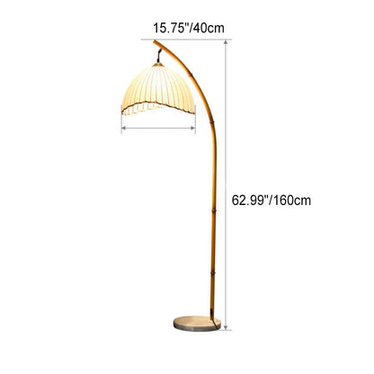 Retro Zen Simulation Bamboo Pole 1-Light Standing Floor Lamp