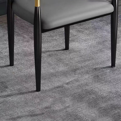 Modern Luxury Square Cushion Faux Leather Metal Sponge Dining Chair Backrest Armrest For Dining Room