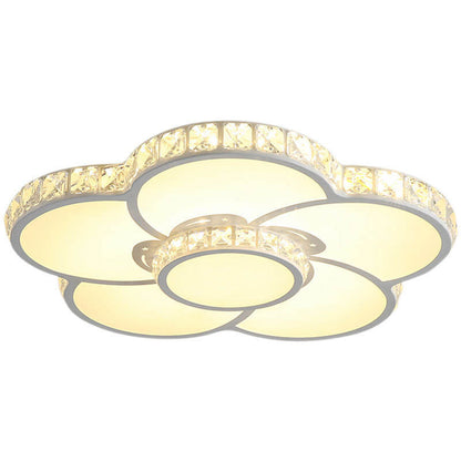 Modern Light Luxury Flowers Crystal LED Flush Mount Ceiling Light