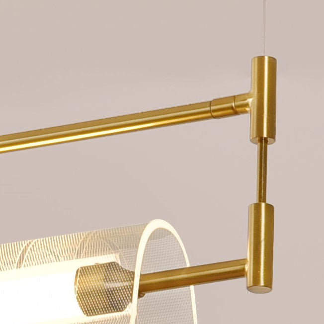 Modern Luxury Acrylic Iron Long Strip LED Island Light Pendant Light For Dining Room