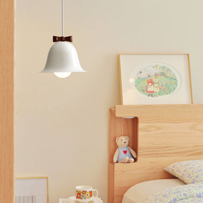 Modern Minimalist Bow Bells Iron 1-Light Pendant Light For Bedroom