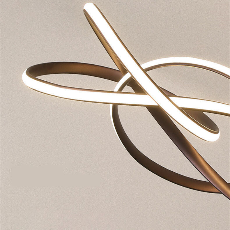 Nordic Art Curve Ring Aluminum Acrylic LED Chandelier