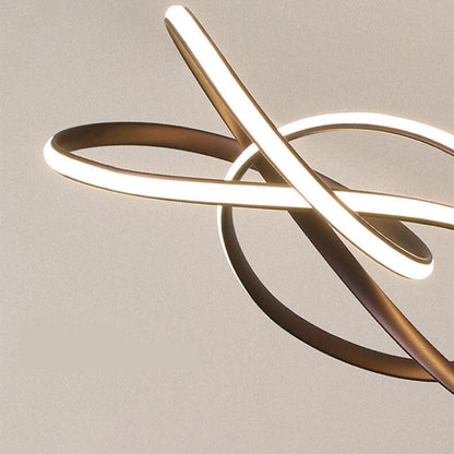 Nordic Art Curve Ring Aluminum Acrylic LED Chandelier