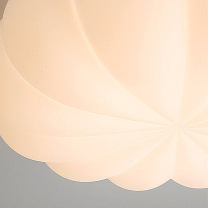 Contemporary Nordic Metal PE Round Pumpkin LED Flush Mount Ceiling Light For Bedroom