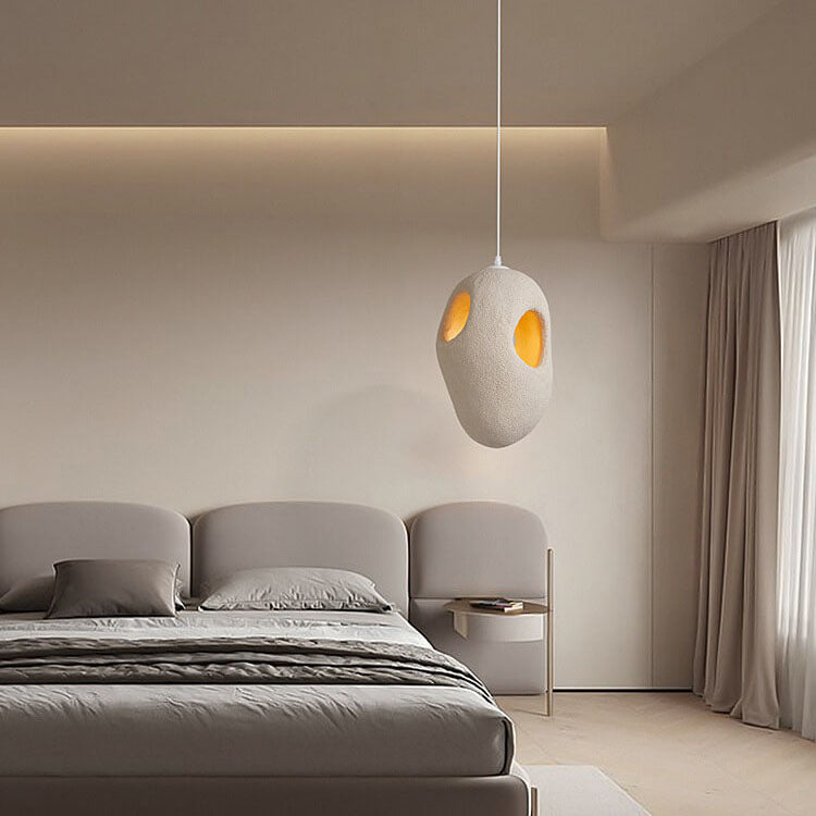 Japanese Wabi-sabi Resin Geometric Circle 1-Light Pendant Light