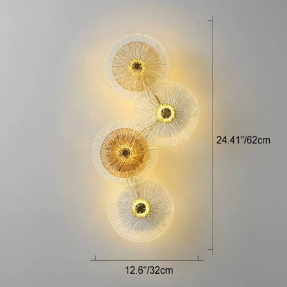مصباح حائط LED حديدي على شكل ورقة لوتس زجاجية فاخرة حديثة الإضاءة