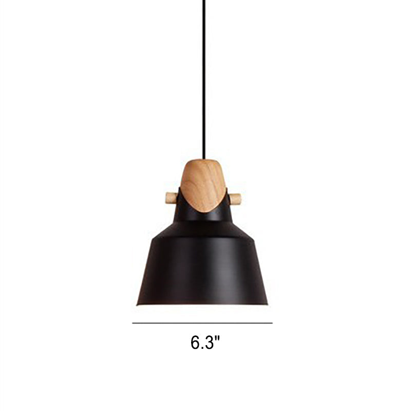 Nordic Minimalist Macaron Solid Color Ironwood 1-Light Pendant Light