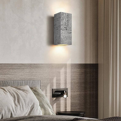 Retro Wabi-sabi Square Column Hand Sculpted LED Wall Sconce Lamp