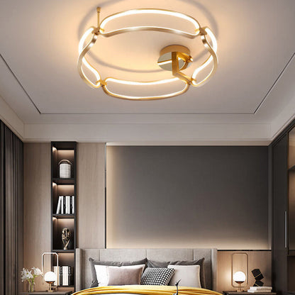 Modern Simple Ring Combination Design LED Semi-Flush Mount Light