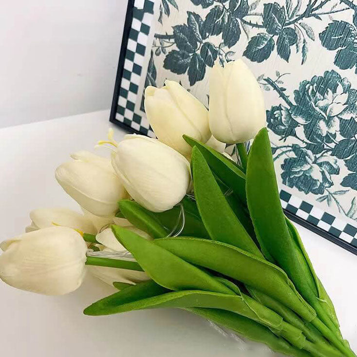 Tiffany-Style Tulip Flower Decoration LED Table Lamp