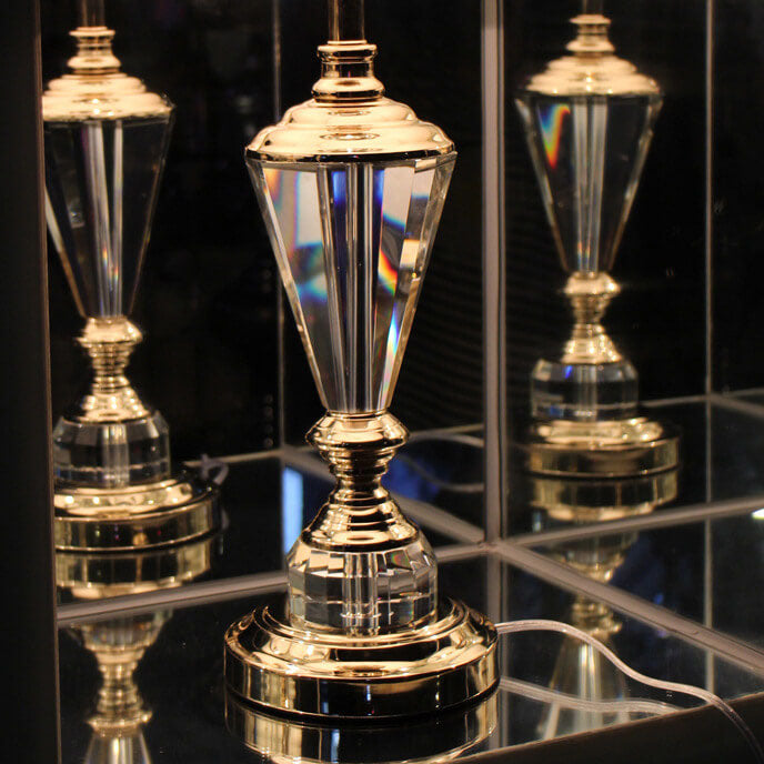 European-style Simple Crystal Fabric 1-Light Table Lamp