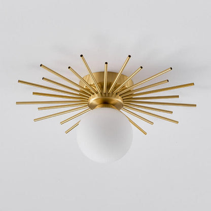 Glass Ball 1-Light Semi-Flush Mount Lighting