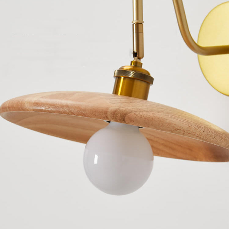 Modern Wooden Japanese Tray Shaped 1-Light Wall Sconce Lamp
