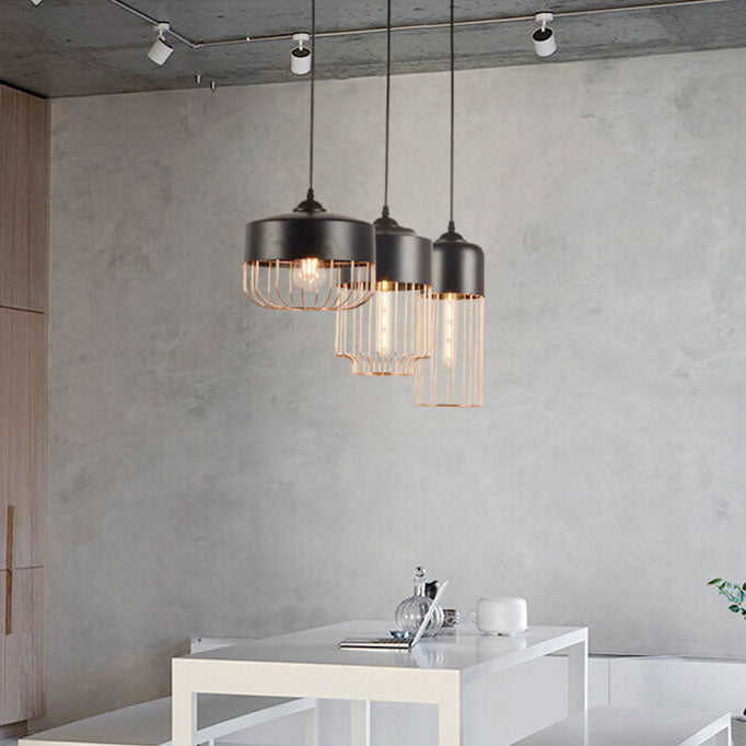 Nordic Creative Iron Geometry Plating Rose Gold 1-Light Pendant Light