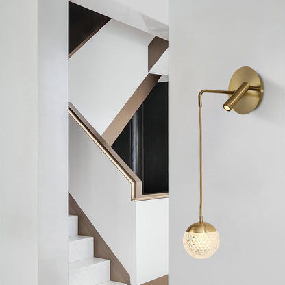 Contemporary Nordic Iron Acrylic Ball Pendant 1-Light LED Wall Sconce Lamp For Bedside