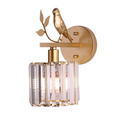 Vintage Light Luxury Crystal Bird 1-Light Wall Sconce Lamp