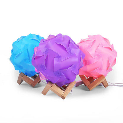 Creative DIY Round Hydrangea Combination Design LED Night Light Table Lamp