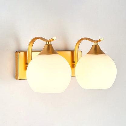 Modern Simplicity Iron Glass Ball 1/2 Light Wall Sconce Lamp For Bedside