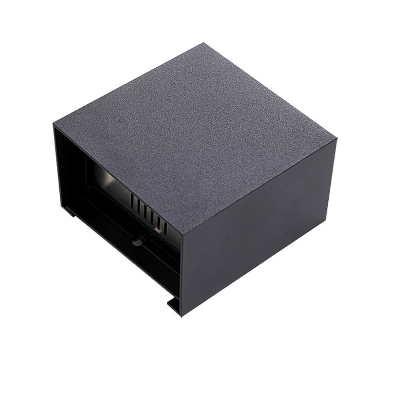 Modern Pure Black Waterproof Aluminum Dimmable Angle Square LED Outdoor Wall Sconce Lamp
