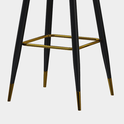 Modern Minimalist Square Wave Backrest Artificial Leather Carbon Steel Bar Stool Armrest For Dining Room