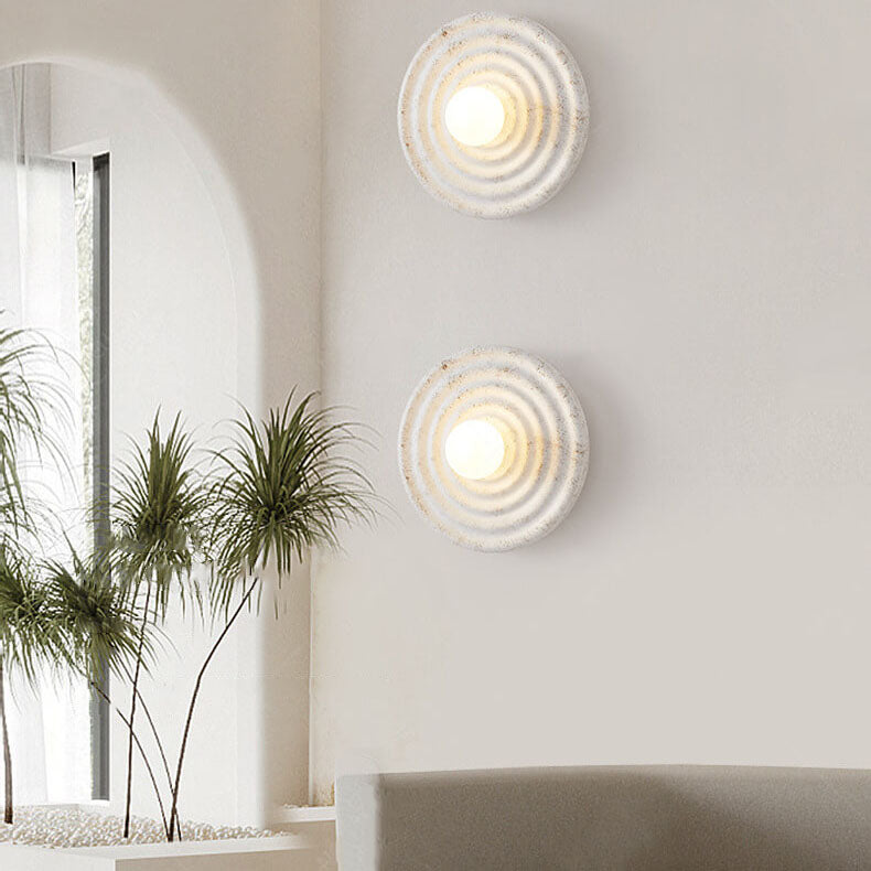 Modern Minimalist Resin Round 1-Light Wall Sconce Lamp