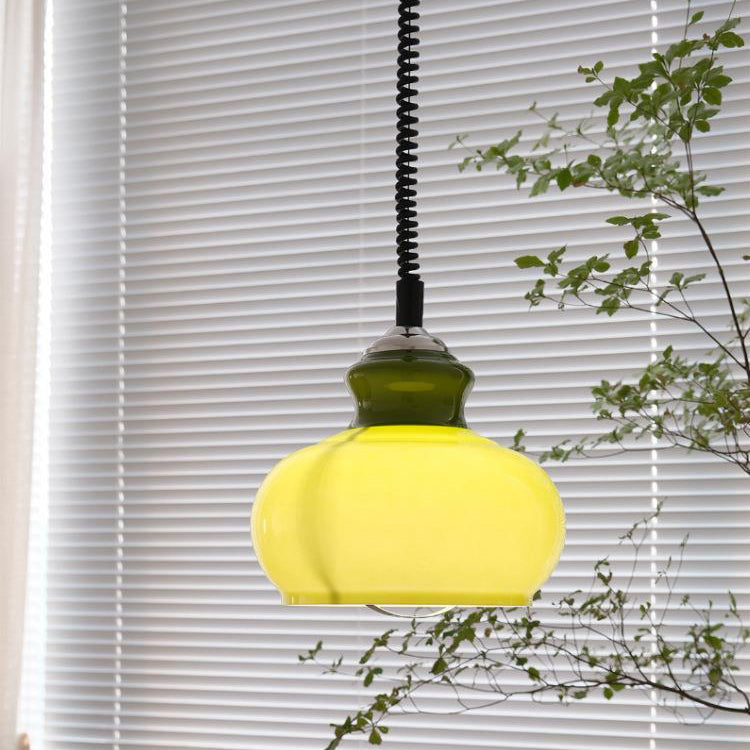 Contemporary Nordic Spherical Iron Glass 1-Light Pendant Light For Dining Room