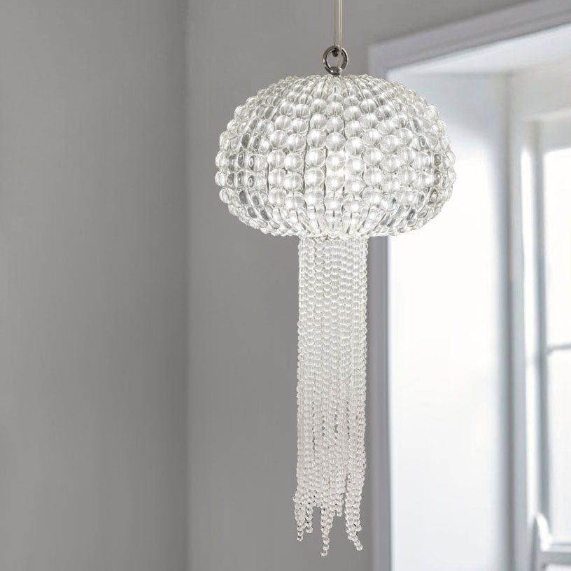 Modern Light Luxury Glass Jellyfish Shape 1-Light Pendant Light