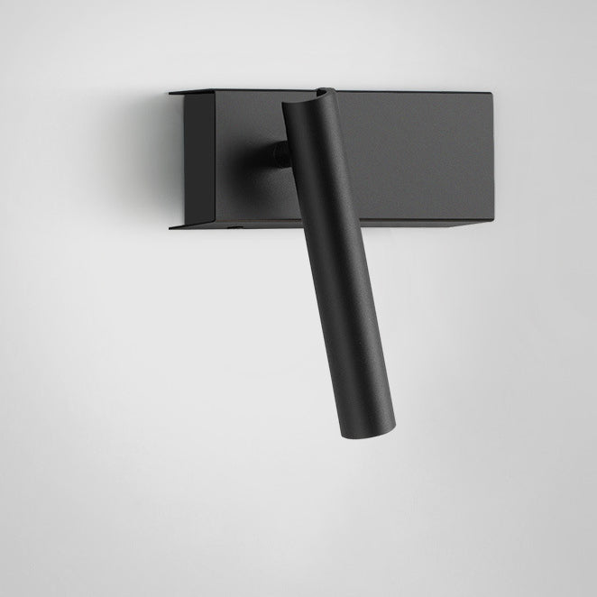 Modern Minimalist Rectangle Adjustable Angle Cylinder Aluminum LED Wall Sconce Lamp For Bedroom