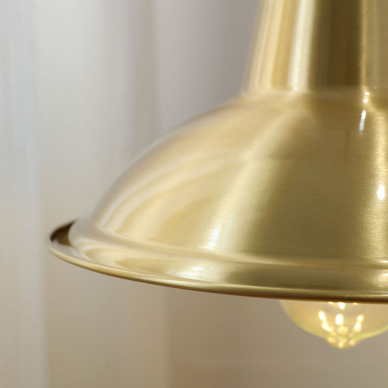 Japanese Minimalist Brass 1-Light Pendant Light