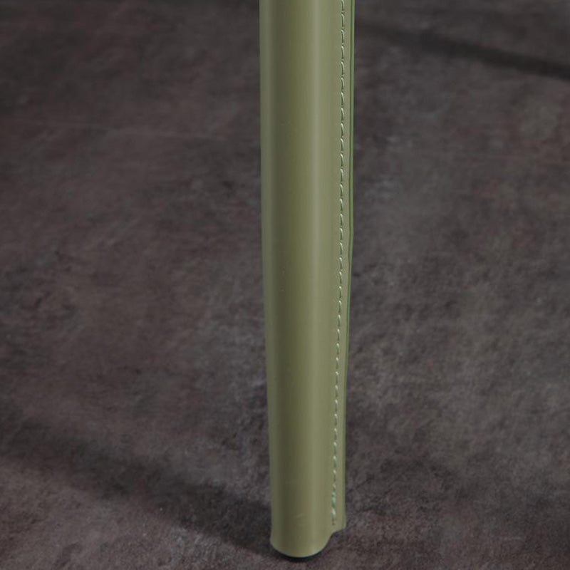 Modern Minimalist Square Artificial Leather Carbon Steel Frame Dining Chair Wing Back Armless For Dining Room