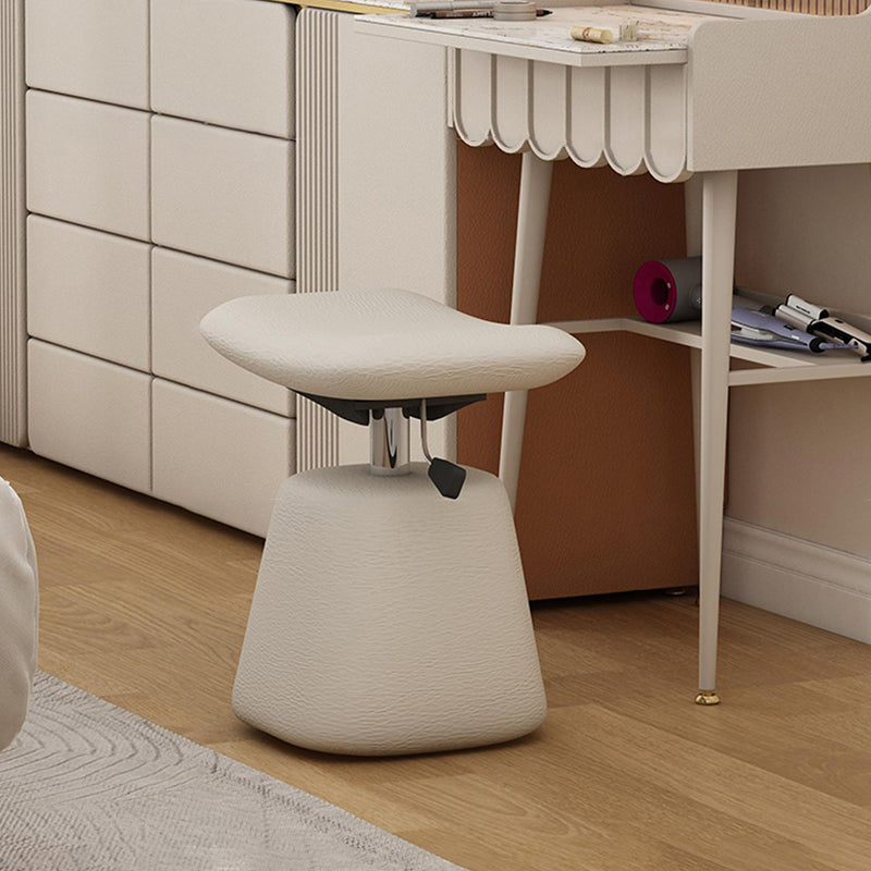 Contemporary Simplicity Rectangular Faux Leather Upholstered Height Adjustable Vanity Stool For Bedroom