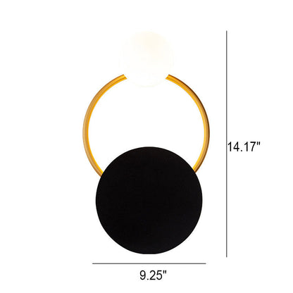 Nordic Light Luxury Round Iron Glass LED Wall Sconce Lamp