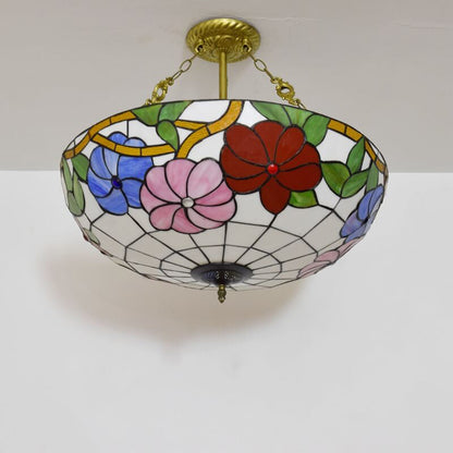 European Style Creative Pastoral Morning Glory Tiffany 5-Light Chandelier