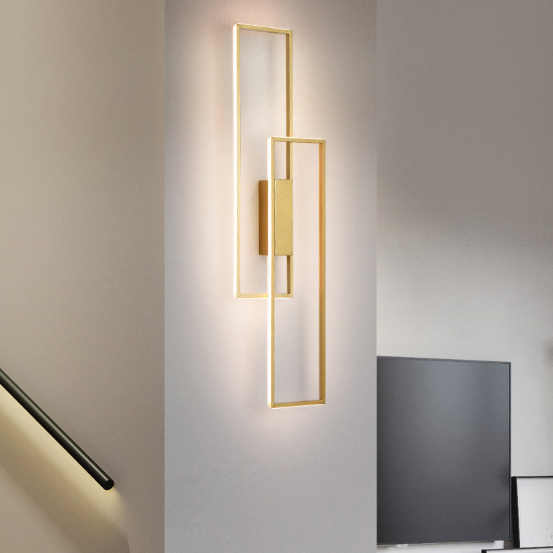 مصباح حائط LED من السيليكون الحديدي بتصميم مستطيل عصري بسيط لغرفة المعيشة 