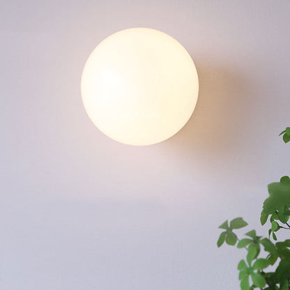 Modern Vintage Minimalist Iron Glass Round Head 1-Light Wall Sconce Lamp