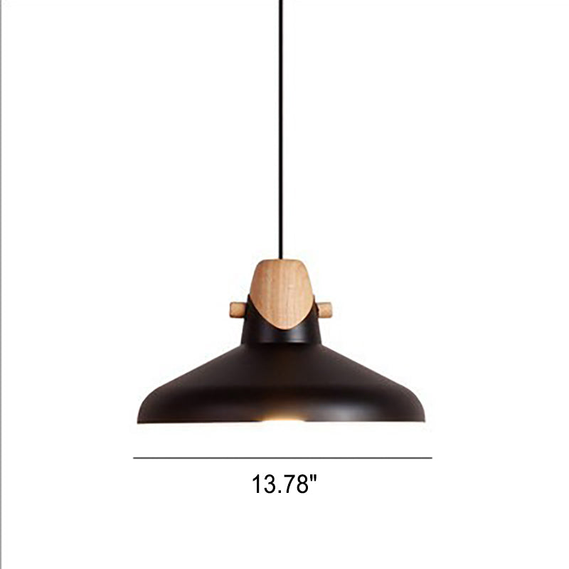 Nordic Minimalist Macaron Solid Color Ironwood 1-Light Pendant Light