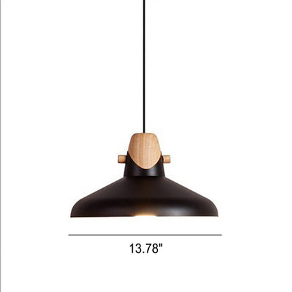Nordic Minimalist Macaron Solid Color Ironwood 1-Light Pendant Light