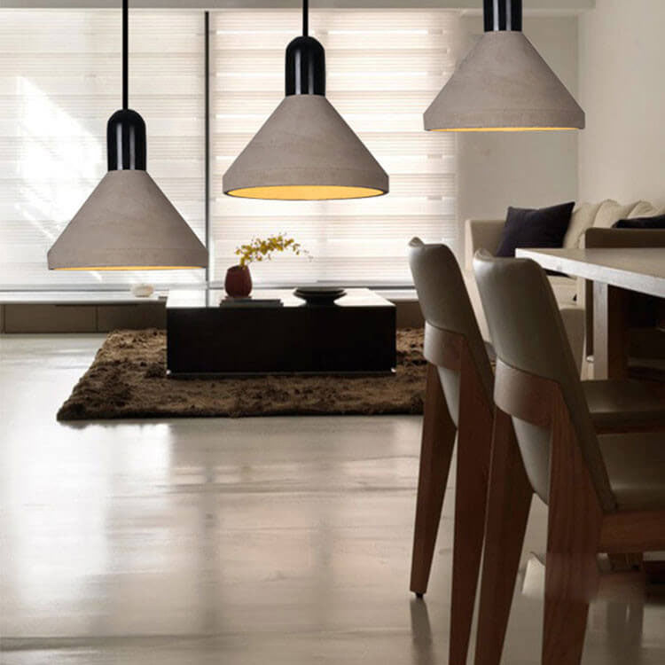 Industrial Style Solid Wood Cement 1-Light Pendant Light