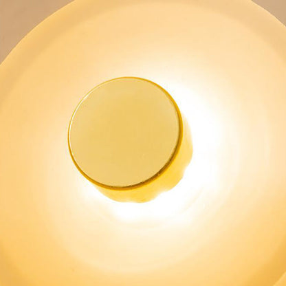 مصباح حائط LED دائري زجاجي من الحديد بتصميم عصري بسيط لغرفة المعيشة 