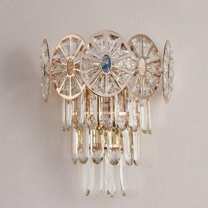 Modern Luxury Rhombus Crystal Shell 3-Light Wall Sconce Lamp