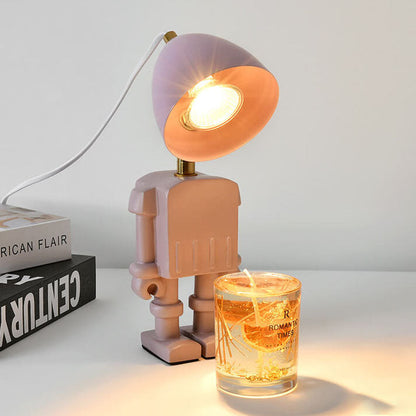 Modern Art Deco Resin Hardware Robot 1-Light Melting Wax Table Lamp For Bedroom
