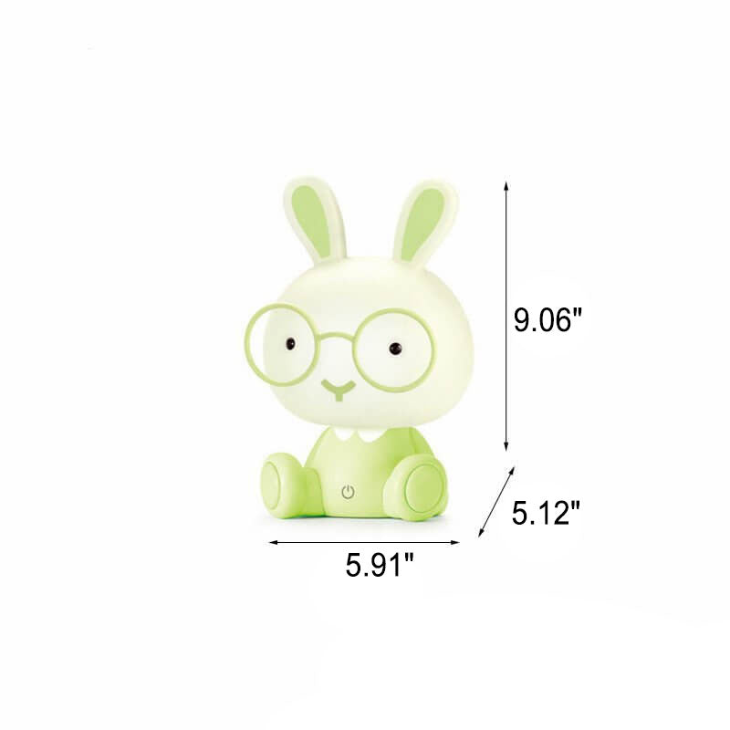 Creative Cartoon Rabbit with Glasses USB LED Night Light Table Lamp