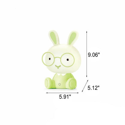 Creative Cartoon Rabbit with Glasses USB LED Night Light Table Lamp