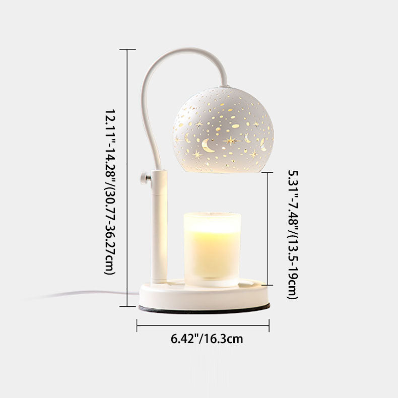 Contemporary Scandinavian Star Orb Disc Base Iron Plastic 1-Light Aromatherapy Melting Wax Table Lamp For Bedroom