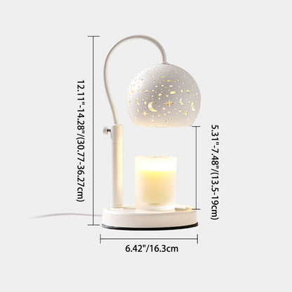 Contemporary Scandinavian Star Orb Disc Base Iron Plastic 1-Light Aromatherapy Melting Wax Table Lamp For Bedroom