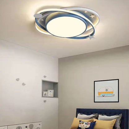 مصباح سقف LED دائري بيضاوي الشكل من الأكريليك والألومنيوم بتصميم آرت ديكو حديث لغرفة النوم 