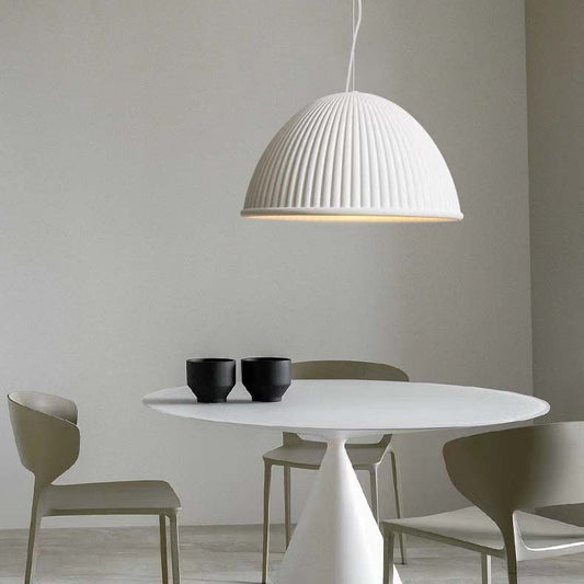 Contemporary Scandinavian Resin Half Circle Stripe Design 1-Light Pendant Light For Dining Room